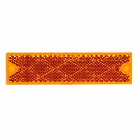TRUCK-LITE Rectangle, Yellow, Reflector, 2 Screw Or Adhesive Mount 98003Y
